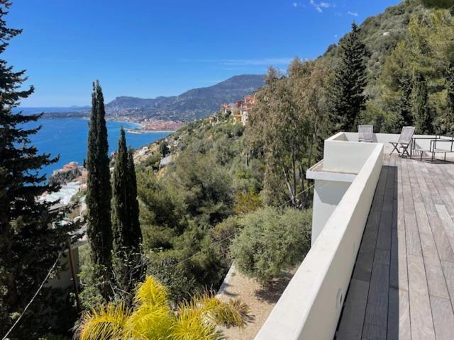 Modern Seaview Villa With Pool Above Monaco グリマルディ エクステリア 写真