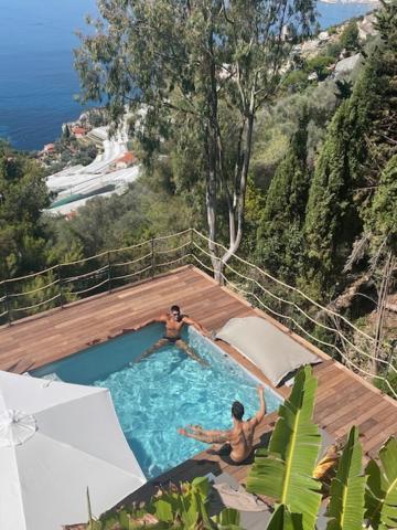 Modern Seaview Villa With Pool Above Monaco グリマルディ エクステリア 写真