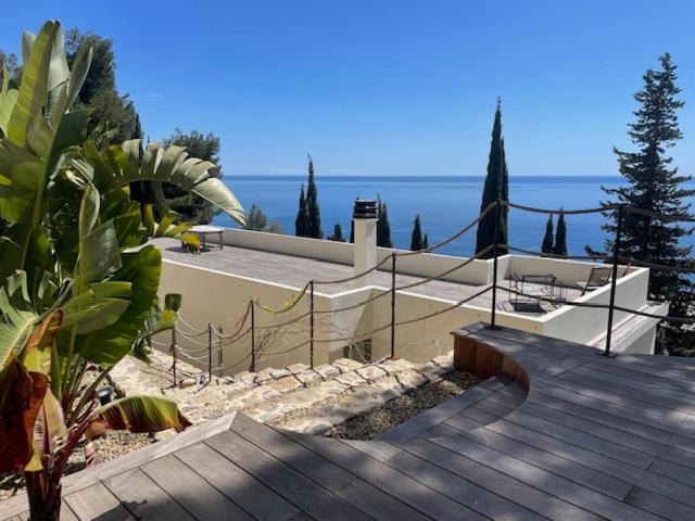 Modern Seaview Villa With Pool Above Monaco グリマルディ エクステリア 写真